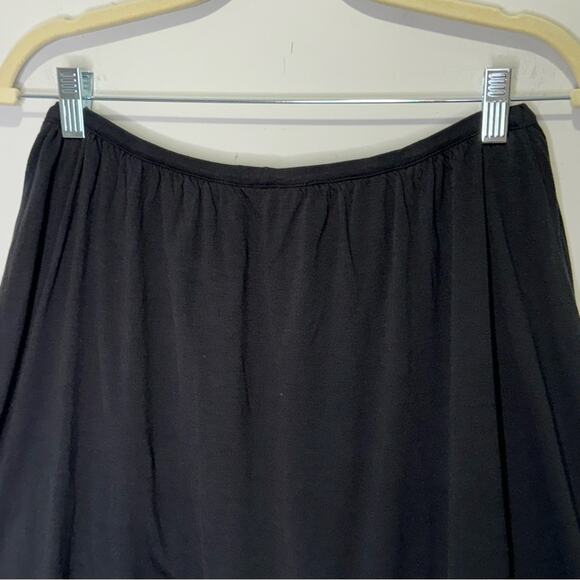 🍁 Diesel Women's Low High Fit and Flare Knee Length Skirt Asymmetrical Hem Black - Picture 7 of 15